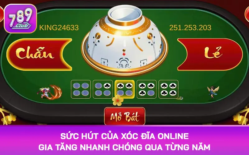 Sức hút của xóc đĩa online gia tăng nhanh chóng qua từng năm